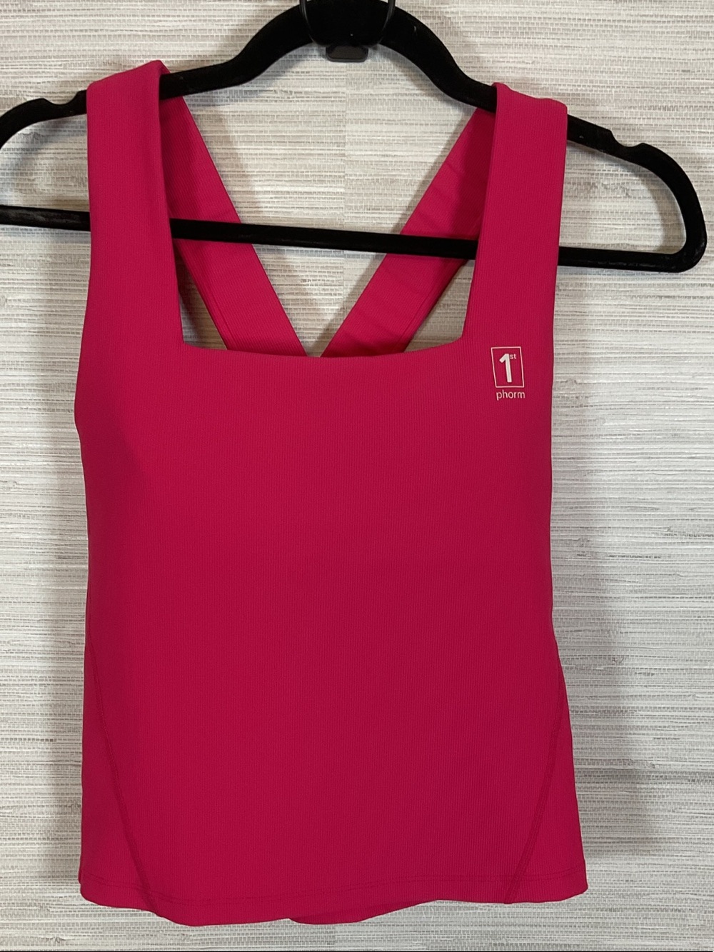 1st Phorm Solstice High Support Pink Crossback Tank Top Built In Bra Med Ribbed